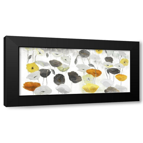 Yellow Grey Poppies Black Modern Wood Framed Art Print with Double Matting by Villa, Mlli