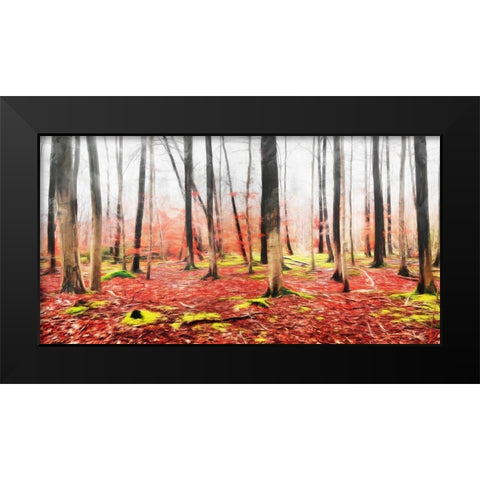 Fall In The Woods Black Modern Wood Framed Art Print by Villa, Mlli