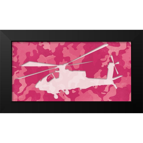 Pink Chopper Black Modern Wood Framed Art Print by Villa, Mlli