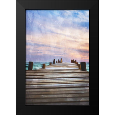 Lookout On The Deck Black Modern Wood Framed Art Print by Villa, Mlli