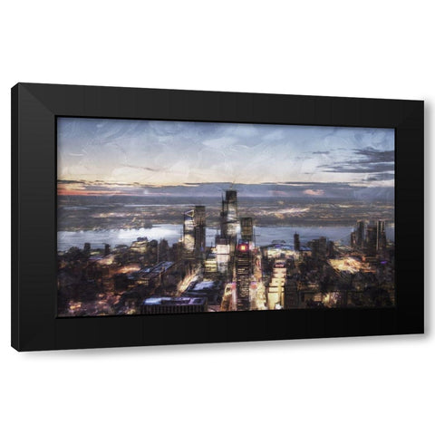 City On The Water Black Modern Wood Framed Art Print by Villa, Mlli