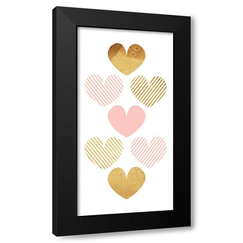 Crossed Heart Black Modern Wood Framed Art Print with Double Matting by Villa, Mlli