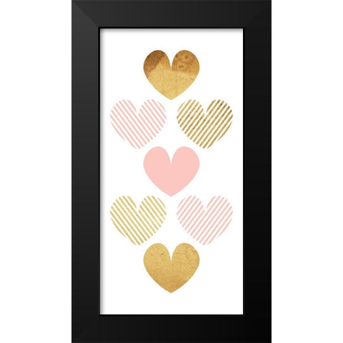Crossed Heart Black Modern Wood Framed Art Print by Villa, Mlli