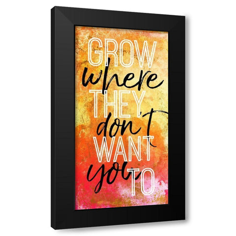 Grow Blush Black Modern Wood Framed Art Print by Villa, Mlli