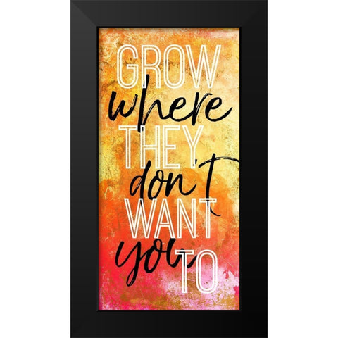 Grow Blush Black Modern Wood Framed Art Print by Villa, Mlli
