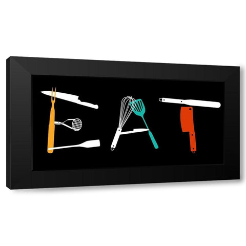 Eat Black Modern Wood Framed Art Print with Double Matting by Villa, Mlli