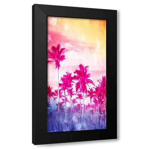 Beach Palm Out Brights Black Modern Wood Framed Art Print with Double Matting by Villa, Mlli