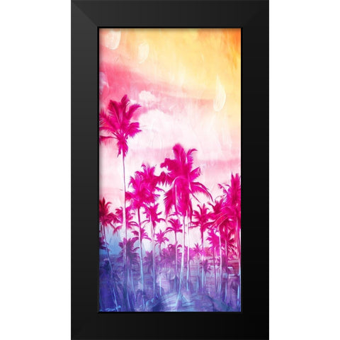 Beach Palm Out Brights Black Modern Wood Framed Art Print by Villa, Mlli