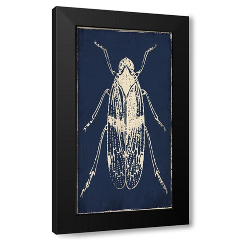 Bug Life Blue One Black Modern Wood Framed Art Print by Villa, Milli