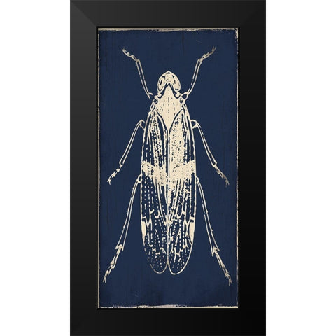 Bug Life Blue One Black Modern Wood Framed Art Print by Villa, Milli