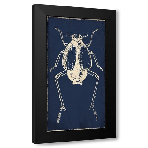Bug Life Blue Two Black Modern Wood Framed Art Print by Villa, Milli