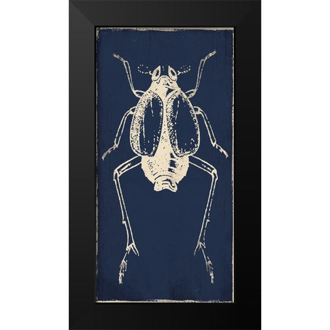 Bug Life Blue Two Black Modern Wood Framed Art Print by Villa, Milli