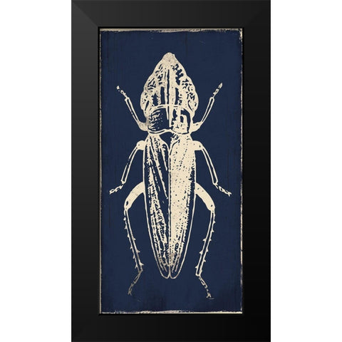 Bug Life Blue Three Black Modern Wood Framed Art Print by Villa, Milli