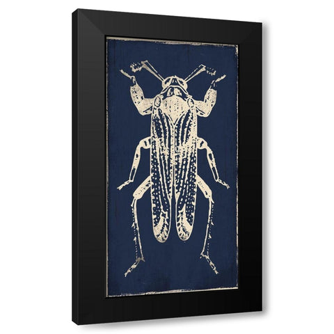 Bug Life Blue Four Black Modern Wood Framed Art Print by Villa, Milli