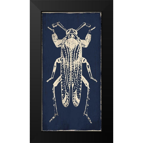 Bug Life Blue Four Black Modern Wood Framed Art Print by Villa, Milli