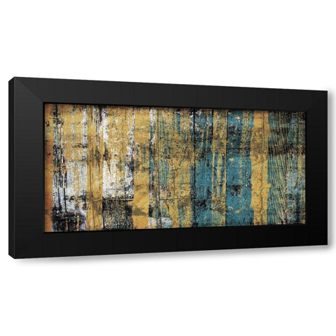 Wood Gold Blue Black Modern Wood Framed Art Print by Villa, Mlli