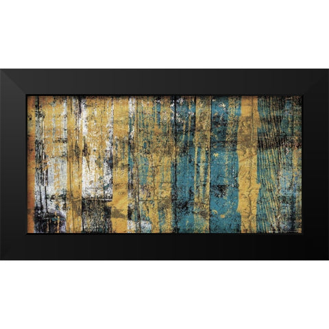 Wood Gold Blue Black Modern Wood Framed Art Print by Villa, Mlli