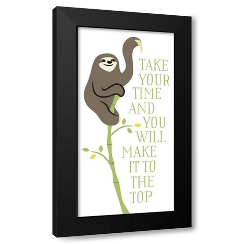 The Top Sloth Black Modern Wood Framed Art Print by Villa, Mlli