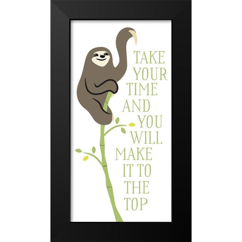 The Top Sloth Black Modern Wood Framed Art Print by Villa, Mlli