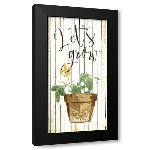 Lets Grow Cream Black Modern Wood Framed Art Print by Villa, Mlli
