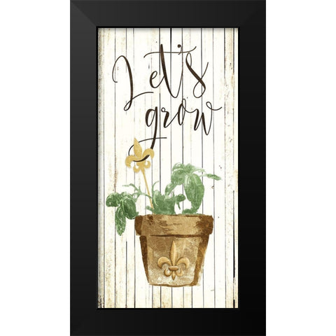 Lets Grow Cream Black Modern Wood Framed Art Print by Villa, Mlli