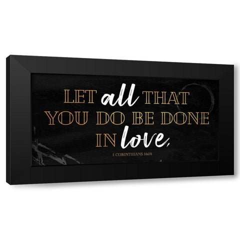 All Love Black Modern Wood Framed Art Print by Villa, Mlli