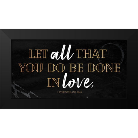 All Love Black Modern Wood Framed Art Print by Villa, Mlli