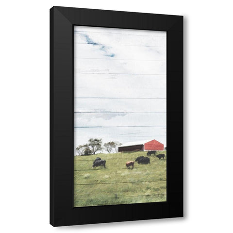 Farm On The Hill Black Modern Wood Framed Art Print by Villa, Mlli