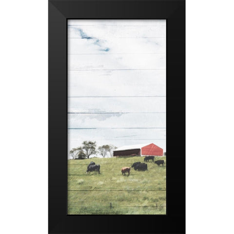 Farm On The Hill Black Modern Wood Framed Art Print by Villa, Mlli