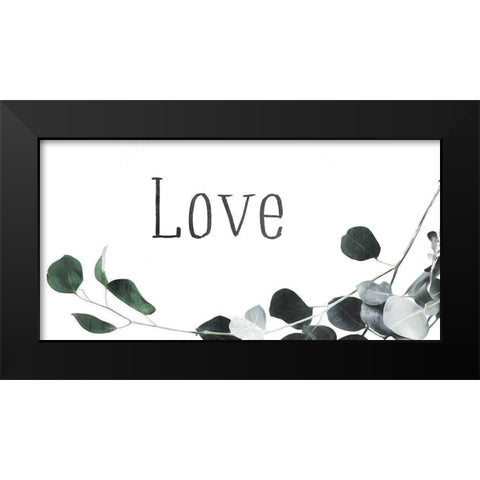 Love Black Modern Wood Framed Art Print by Villa, Mlli
