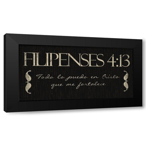 Filipenses Todo Black Modern Wood Framed Art Print with Double Matting by Villa, Mlli