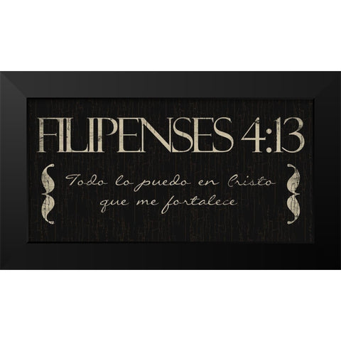 Filipenses Todo Black Modern Wood Framed Art Print by Villa, Mlli