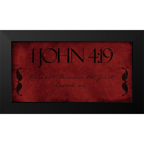 John We Black Modern Wood Framed Art Print by Villa, Mlli