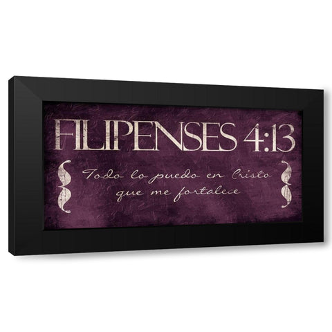Filipenses Todo Purp Black Modern Wood Framed Art Print by Villa, Mlli