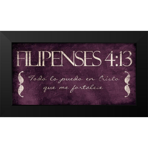 Filipenses Todo Purp Black Modern Wood Framed Art Print by Villa, Mlli