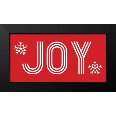 Joy Snowflakes Black Modern Wood Framed Art Print by Villa, Mlli