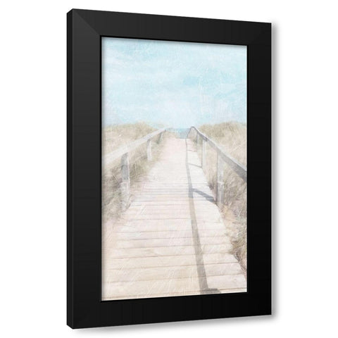 Lets Walk To The Beach Black Modern Wood Framed Art Print by Villa, Mlli