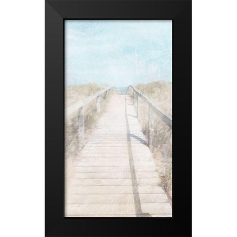 Lets Walk To The Beach Black Modern Wood Framed Art Print by Villa, Mlli