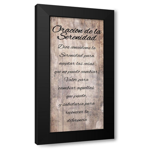 Oracion De La Serenidad Black Modern Wood Framed Art Print with Double Matting by Villa, Mlli