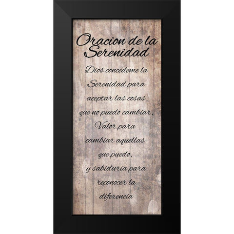 Oracion De La Serenidad Black Modern Wood Framed Art Print by Villa, Mlli