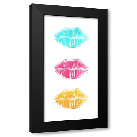 Her Lips Again Black Modern Wood Framed Art Print with Double Matting by Villa, Mlli