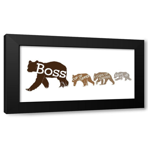 Boss And Employees Black Modern Wood Framed Art Print with Double Matting by Villa, Mlli