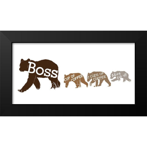 Boss And Employees Black Modern Wood Framed Art Print by Villa, Mlli