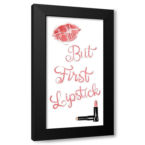 First Lipstick Black Modern Wood Framed Art Print by Villa, Mlli