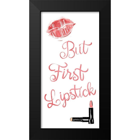 First Lipstick Black Modern Wood Framed Art Print by Villa, Mlli