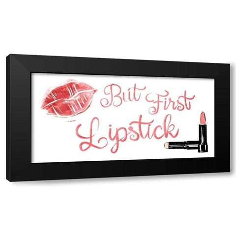 First Lipstick Horizontal Black Modern Wood Framed Art Print with Double Matting by Villa, Mlli
