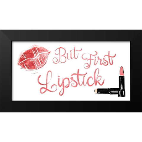 First Lipstick Horizontal Black Modern Wood Framed Art Print by Villa, Mlli