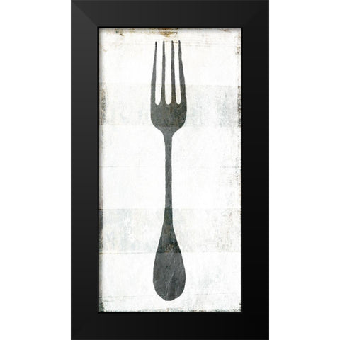 Fork Black Modern Wood Framed Art Print by Villa, Milli
