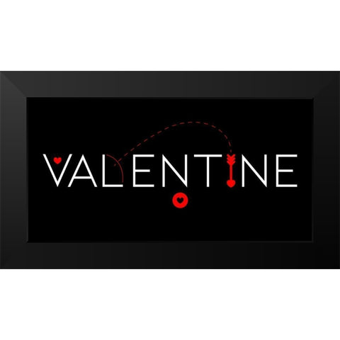 ReValentine Black Modern Wood Framed Art Print by Villa, Milli