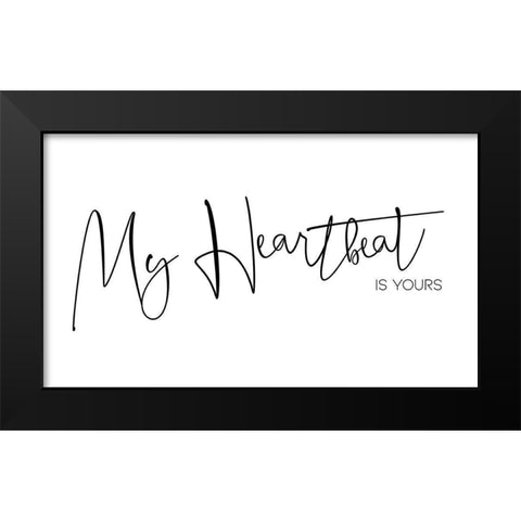 My Heartbeat Black Modern Wood Framed Art Print by Villa, Milli